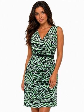 London Times Sleeveless Print Dress
